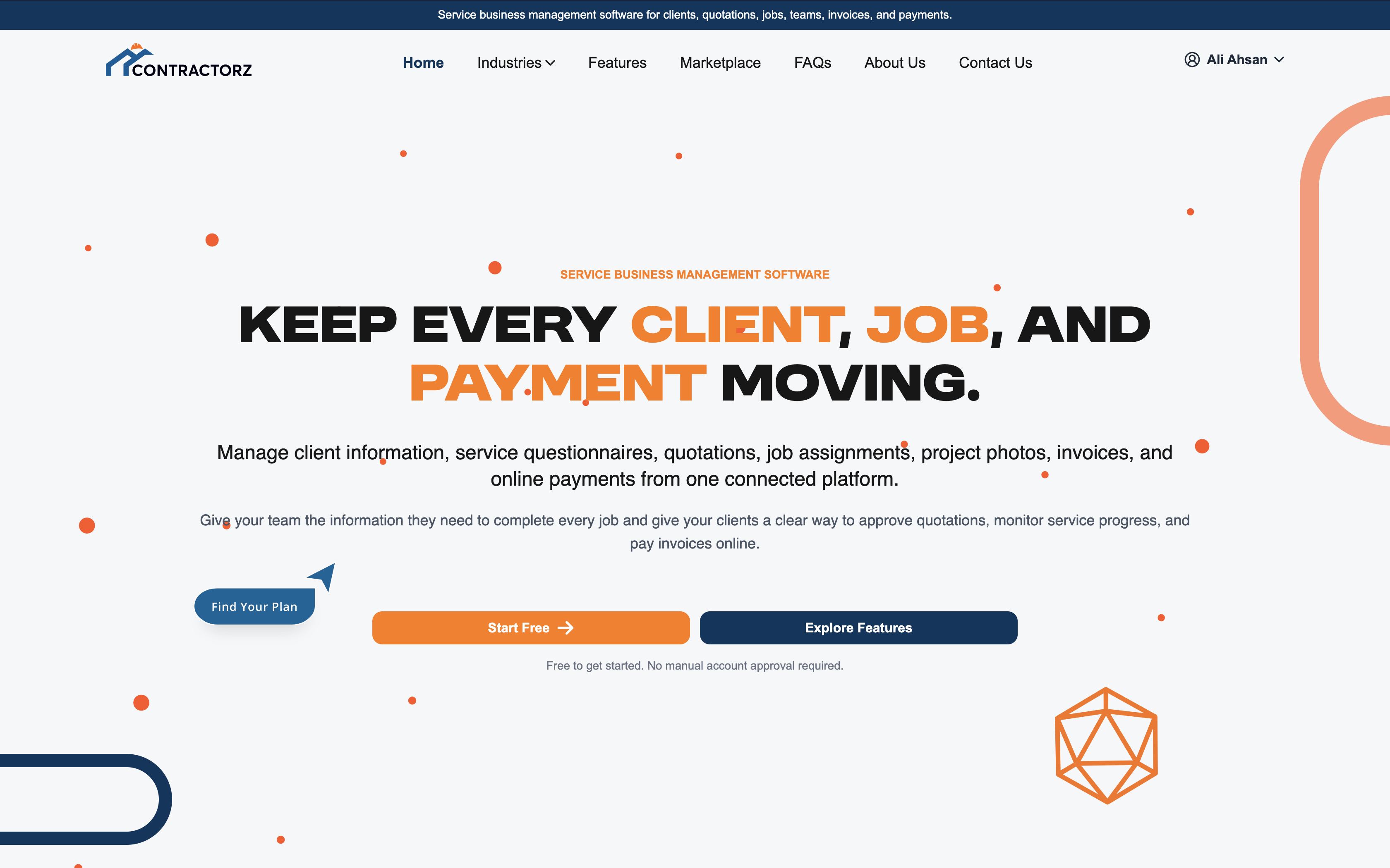 GetContractorz service operations software screenshot
